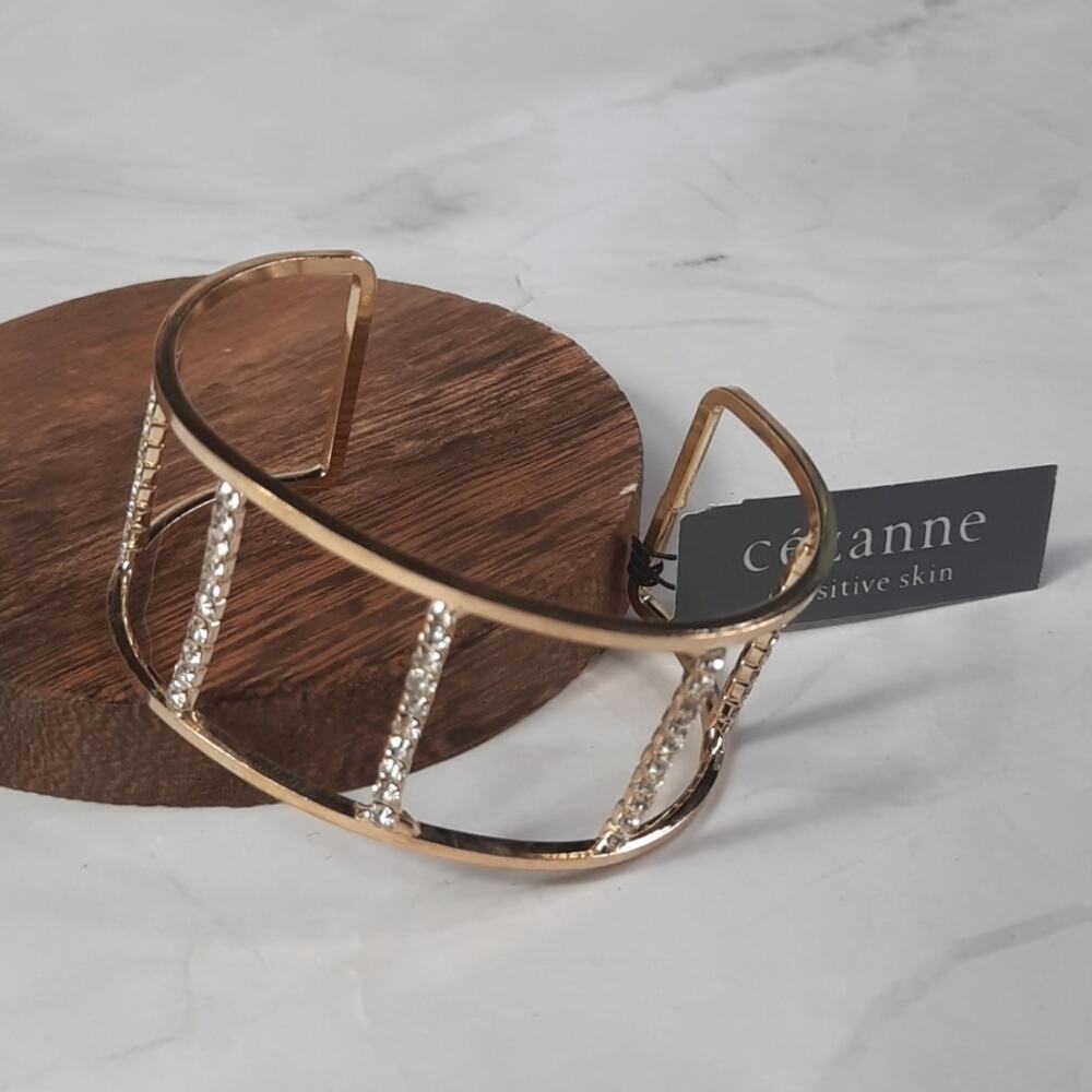 Cezanne Gold & Rhinestone Cuff Bracelet